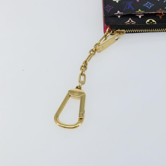 LOUIS VUITTON Multicolor Pochette ClesNM Coin Purse Black M60279 LV Auth 144771