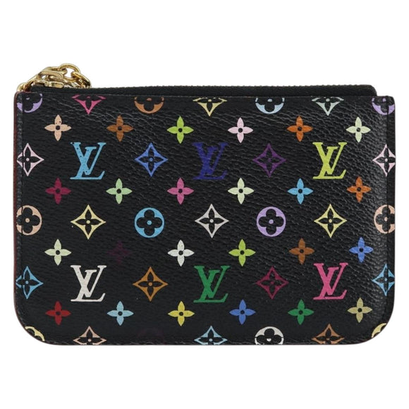 LOUIS VUITTON Multicolor Pochette ClesNM Coin Purse Black M60279 LV Auth 144771