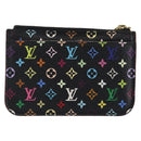 LOUIS VUITTON Multicolor Pochette ClesNM Coin Purse Black M60279 LV Auth 144771-2