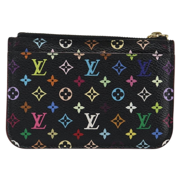LOUIS VUITTON Multicolor Pochette ClesNM Coin Purse Black M60279 LV Auth 144771