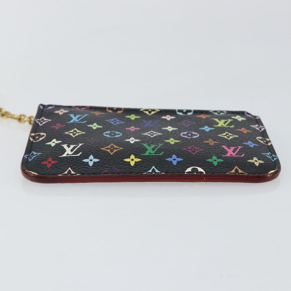 LOUIS VUITTON Multicolor Pochette ClesNM Coin Purse Black M60279 LV Auth 144771
