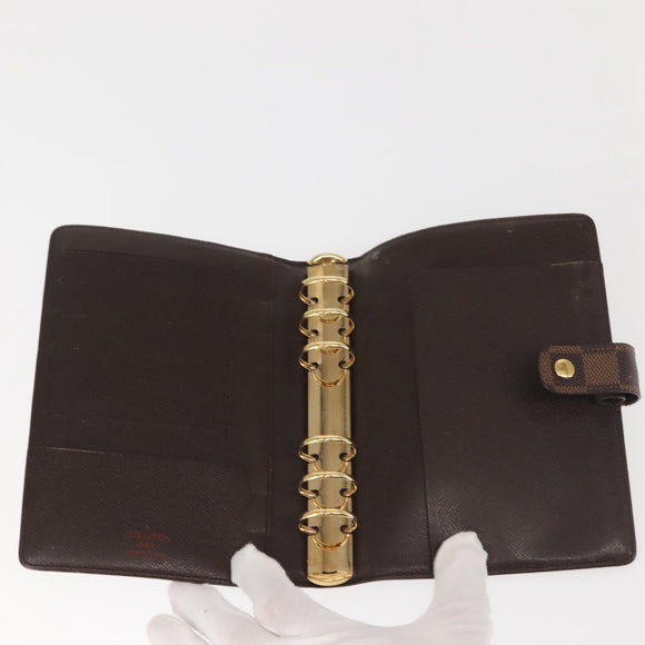 LOUIS VUITTON Damier Ebene Agenda MM Day Planner Cover R20240 LV Auth 144772