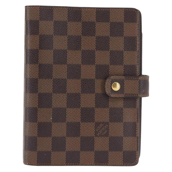 LOUIS VUITTON Damier Ebene Agenda MM Day Planner Cover R20240 LV Auth 144772