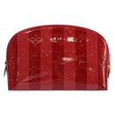 LOUIS VUITTON Vernis Rayure Pochette Cosmetic Pomme D'amour M91721 Auth 144780-2