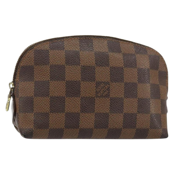 LOUIS VUITTON Damier Ebene Pochette Cosmetic PM Pouch N47516 LV Auth 144781
