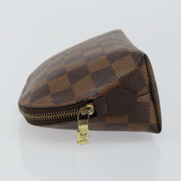 LOUIS VUITTON Damier Ebene Pochette Cosmetic PM Pouch N47516 LV Auth 144781