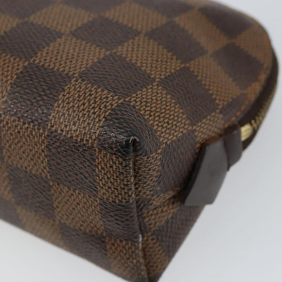 LOUIS VUITTON Damier Ebene Pochette Cosmetic PM Pouch N47516 LV Auth 144781