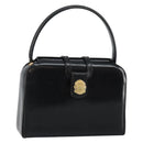 CELINE Hand Bag Leather Black Gold Auth 144782-1