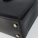 CELINE Hand Bag Leather Black Gold Auth 144782-10