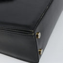 CELINE Hand Bag Leather Black Gold Auth 144782-11