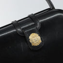 CELINE Hand Bag Leather Black Gold Auth 144782-14