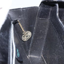 CELINE Hand Bag Leather Black Gold Auth 144782-17