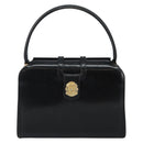 CELINE Hand Bag Leather Black Gold Auth 144782-2