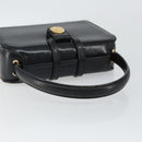 CELINE Hand Bag Leather Black Gold Auth 144782-7