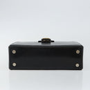 CELINE Hand Bag Leather Black Gold Auth 144782-9
