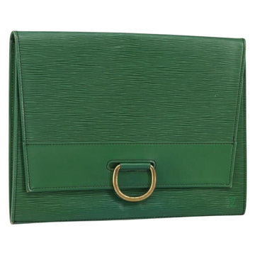 LOUIS VUITTON Epi Jena Clutch Bag Green M52724 LV Auth 144783
