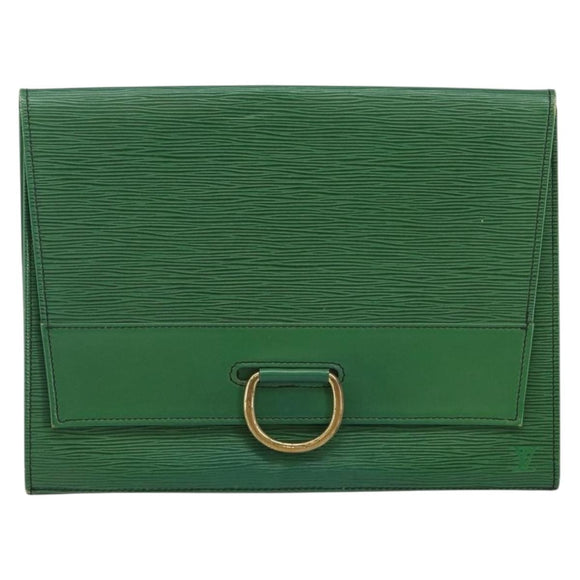 LOUIS VUITTON Epi Jena Clutch Bag Green M52724 LV Auth 144783