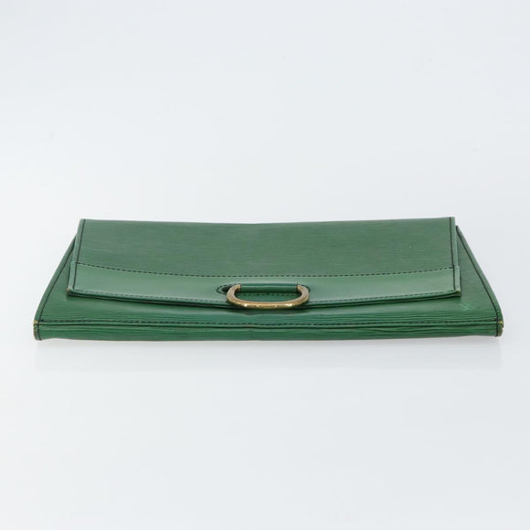 LOUIS VUITTON Epi Jena Clutch Bag Green M52724 LV Auth 144783
