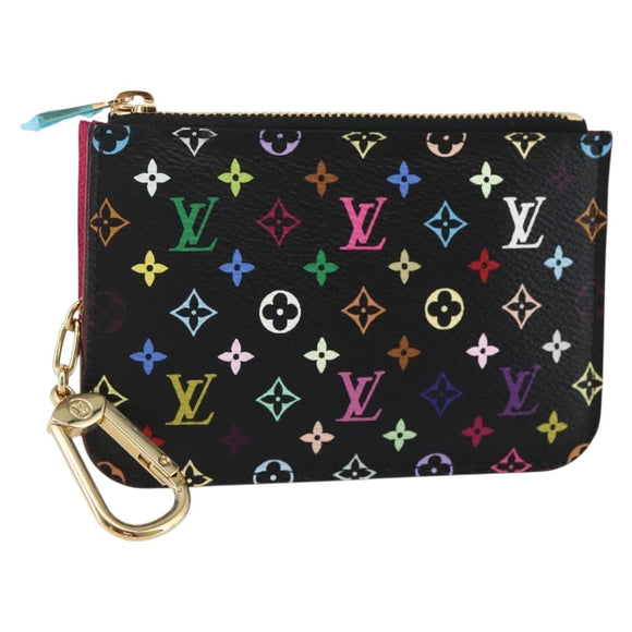 LOUIS VUITTON Multicolor Pochette ClesNM Coin Purse Black M60279 LV Auth 144785V