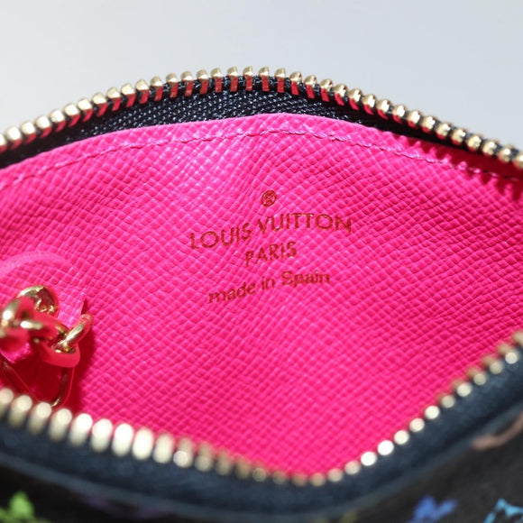 LOUIS VUITTON Multicolor Pochette ClesNM Coin Purse Black M60279 LV Auth 144785V