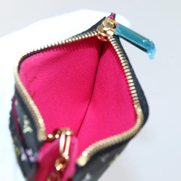 LOUIS VUITTON Multicolor Pochette ClesNM Coin Purse Black M60279 LV Auth 144785V