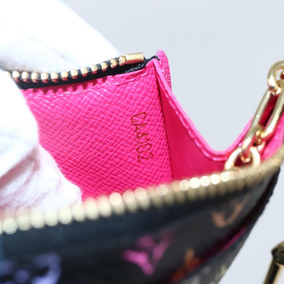 LOUIS VUITTON Multicolor Pochette ClesNM Coin Purse Black M60279 LV Auth 144785V