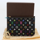 LOUIS VUITTON Multicolor Pochette ClesNM Coin Purse Black M60279 LV Auth 144785V-12