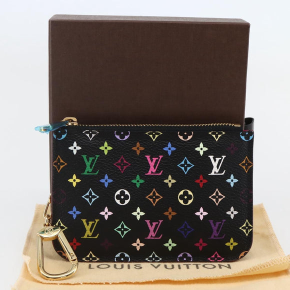LOUIS VUITTON Multicolor Pochette ClesNM Coin Purse Black M60279 LV Auth 144785V