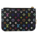 LOUIS VUITTON Multicolor Pochette ClesNM Coin Purse Black M60279 LV Auth 144785V-2