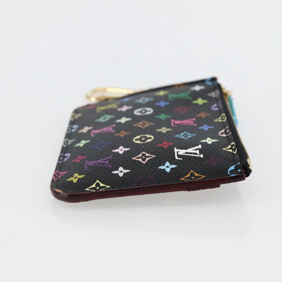 LOUIS VUITTON Multicolor Pochette ClesNM Coin Purse Black M60279 LV Auth 144785V