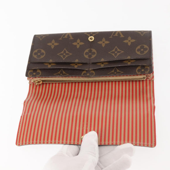 LOUIS VUITTON Monogram Trunk Portefeuille Sarah Long Wallet M60415 Auth 144804