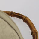 GUCCI Bamboo GG Canvas Guccissima Hand Bag Leather 2way Beige Gold Auth 144806-9