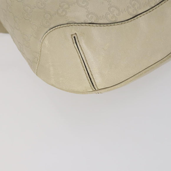 GUCCI Bamboo GG Canvas Guccissima Hand Bag Leather 2way Beige Gold Auth 144806