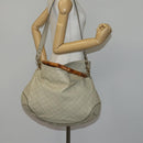 GUCCI Bamboo GG Canvas Guccissima Hand Bag Leather 2way Beige Gold Auth 144806-22