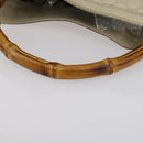 GUCCI Bamboo GG Canvas Guccissima Hand Bag Leather 2way Beige Gold Auth 144806-8