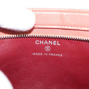 CHANEL Matelasse Pouch Lamb Skin Orange Silver CC Auth 144810-9