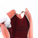 CHANEL Matelasse Pouch Lamb Skin Orange Silver CC Auth 144810-19