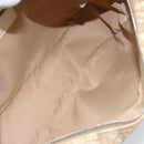 Christian Dior Trotter Canvas Romantic Chain Hand Bag PVC Beige Auth 144811-11