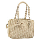Christian Dior Trotter Canvas Romantic Chain Hand Bag PVC Beige Auth 144811-1