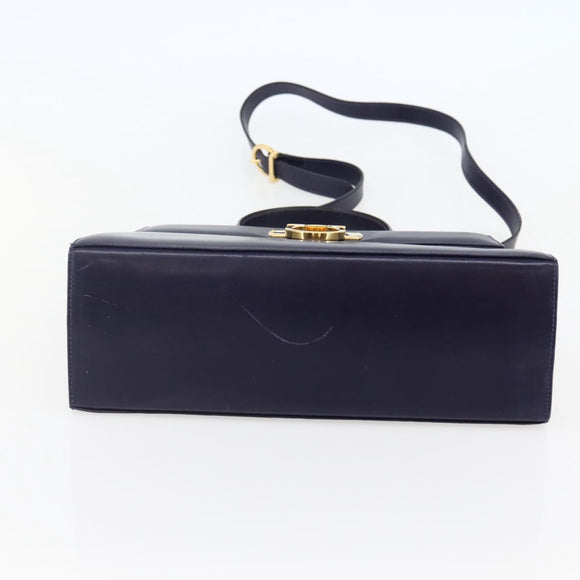 Salvatore Ferragamo Gancini Hand Bag Leather 2way Purple Gold Auth 144813