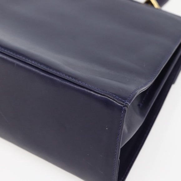 Salvatore Ferragamo Gancini Hand Bag Leather 2way Purple Gold Auth 144813