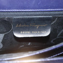 Salvatore Ferragamo Gancini Hand Bag Leather 2way Purple Gold Auth 144813-12