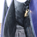 Salvatore Ferragamo Gancini Hand Bag Leather 2way Purple Gold Auth 144813-21