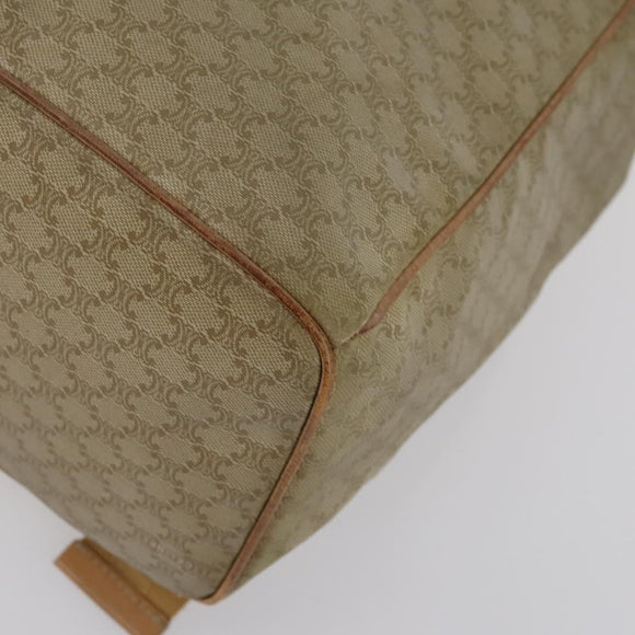 CELINE Macadam Canvas Backpack PVC Leather Beige Gold Auth 144815