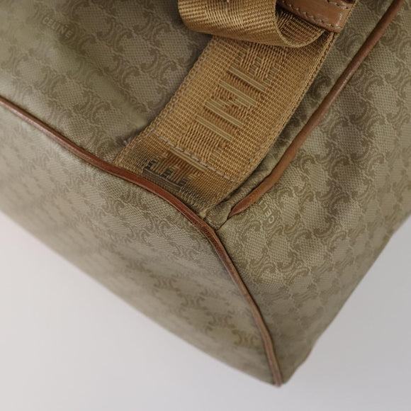 CELINE Macadam Canvas Backpack PVC Leather Beige Gold Auth 144815
