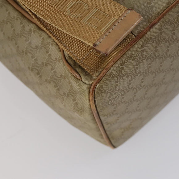 CELINE Macadam Canvas Backpack PVC Leather Beige Gold Auth 144815