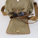 CELINE Macadam Canvas Backpack PVC Leather Beige Gold Auth 144815-22
