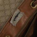 CELINE Macadam Canvas Backpack PVC Leather Beige Gold Auth 144815-10