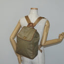 CELINE Macadam Canvas Backpack PVC Leather Beige Gold Auth 144815-26