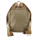 CELINE Macadam Canvas Backpack PVC Leather Beige Gold Auth 144815-2